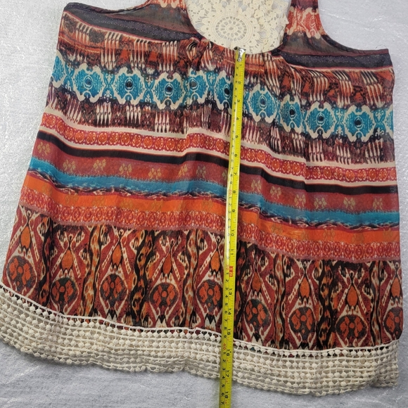 Collective Concepts Womens Southwest Aztec Print Flowy Tank Top Multicolor Large - Picture 3 of 8